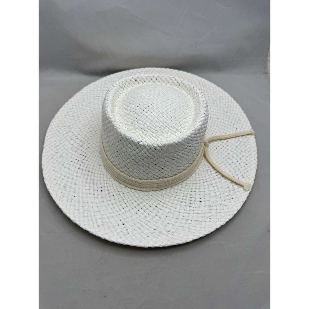Mudpie Women's Rope Trim Hat Paper Straw Beach Sun One Size